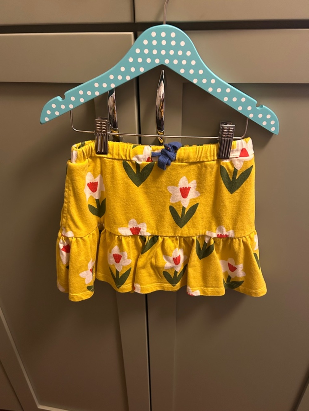 Mini Boden Kids Floral Ruffle Skirt - Yellow